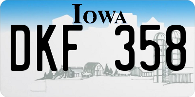 IA license plate DKF358