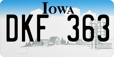 IA license plate DKF363