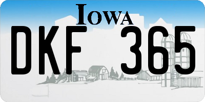 IA license plate DKF365