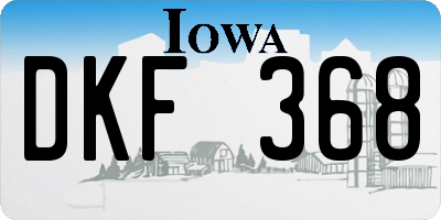 IA license plate DKF368