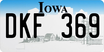 IA license plate DKF369