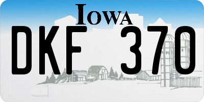 IA license plate DKF370