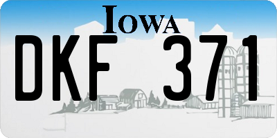 IA license plate DKF371