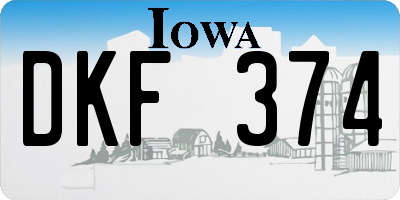 IA license plate DKF374