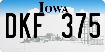 IA license plate DKF375