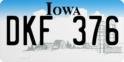 IA license plate DKF376