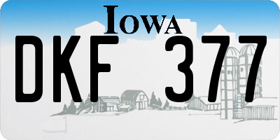 IA license plate DKF377