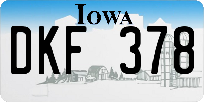 IA license plate DKF378