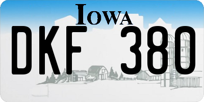 IA license plate DKF380
