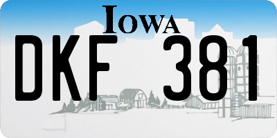 IA license plate DKF381