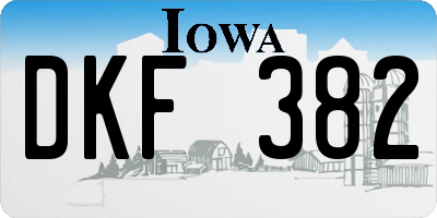 IA license plate DKF382