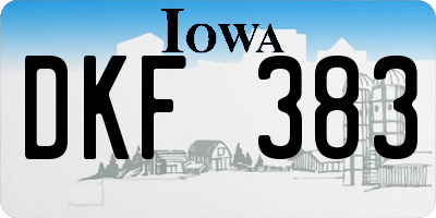 IA license plate DKF383