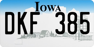 IA license plate DKF385
