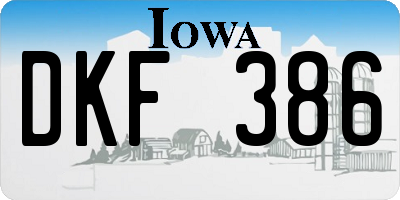IA license plate DKF386