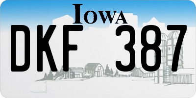 IA license plate DKF387