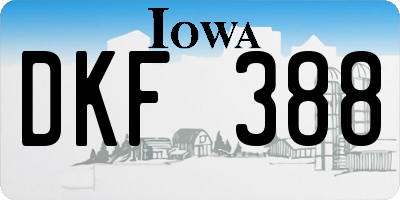 IA license plate DKF388