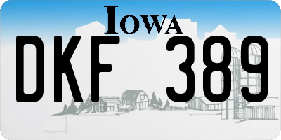 IA license plate DKF389