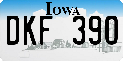 IA license plate DKF390