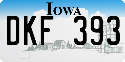 IA license plate DKF393