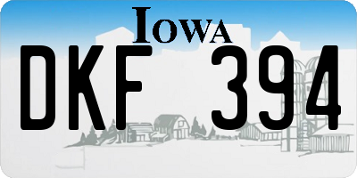 IA license plate DKF394