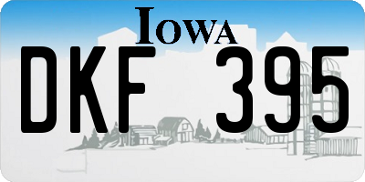 IA license plate DKF395