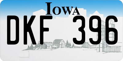 IA license plate DKF396