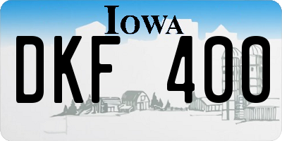IA license plate DKF400