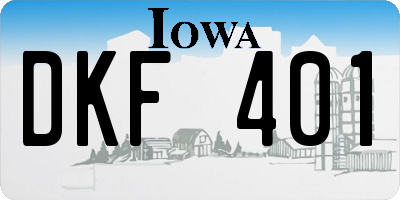 IA license plate DKF401