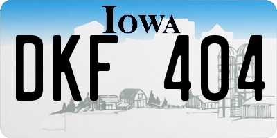 IA license plate DKF404