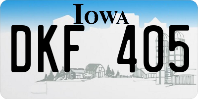 IA license plate DKF405