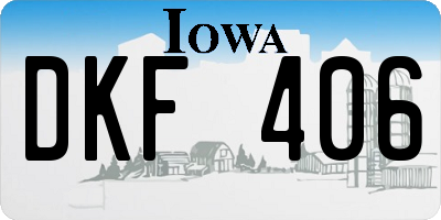 IA license plate DKF406