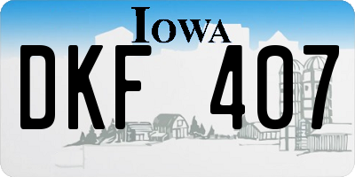 IA license plate DKF407