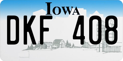 IA license plate DKF408