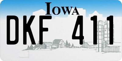 IA license plate DKF411