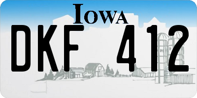 IA license plate DKF412