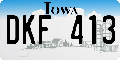 IA license plate DKF413