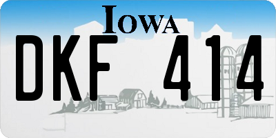 IA license plate DKF414