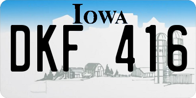 IA license plate DKF416