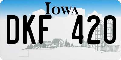 IA license plate DKF420