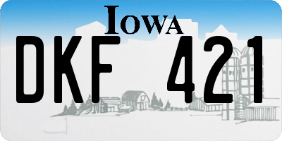 IA license plate DKF421