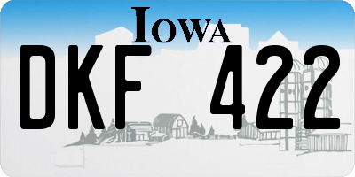 IA license plate DKF422