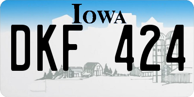 IA license plate DKF424