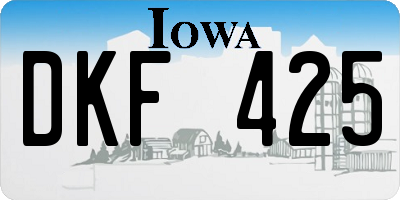 IA license plate DKF425