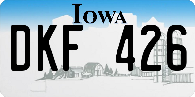 IA license plate DKF426