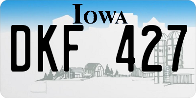 IA license plate DKF427