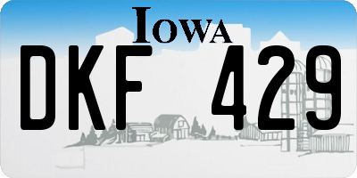 IA license plate DKF429