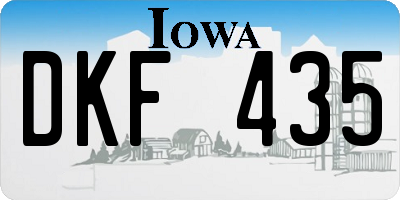IA license plate DKF435