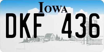 IA license plate DKF436