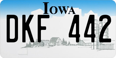 IA license plate DKF442
