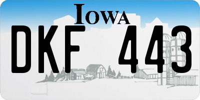 IA license plate DKF443